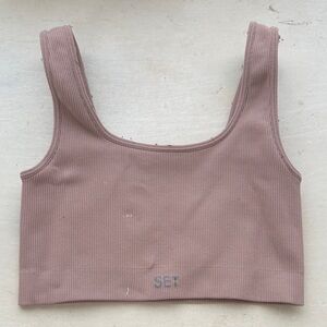 SET Active Mauve Ribbed Sports Bra